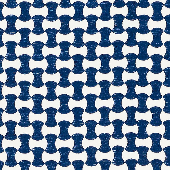 Schumacher Nolita Embroidery Navy Fabric Sample 70373