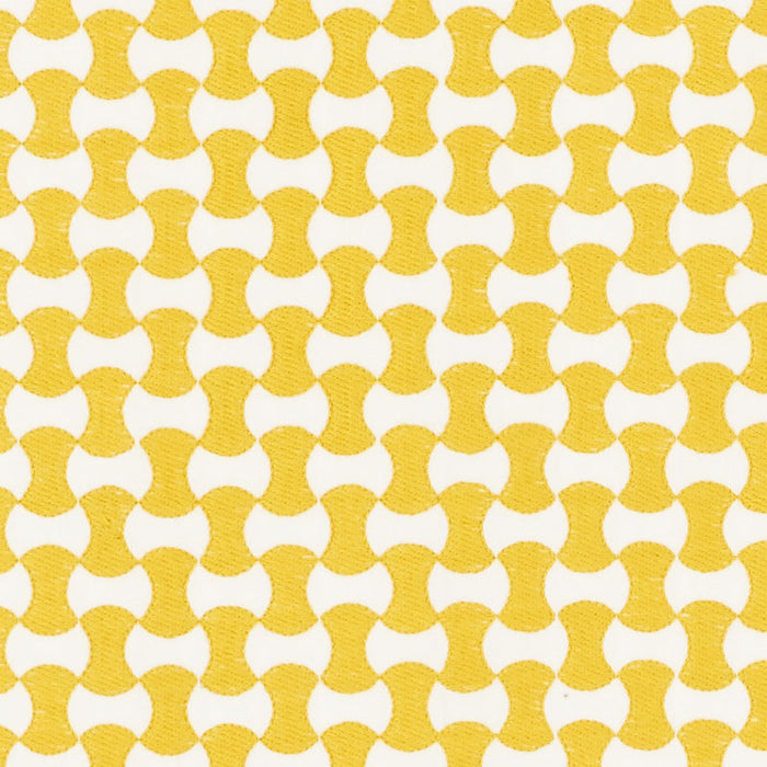 Schumacher Nolita Embroidery Yellow Fabric 70377