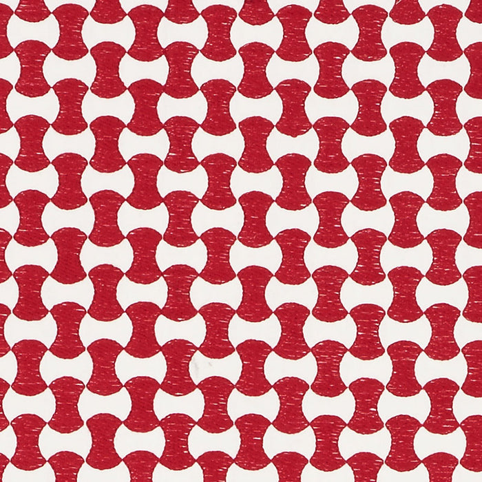 Schumacher Nolita Embroidery Red Fabric Sample 70378