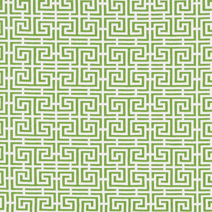 Schumacher Chinois Fret Green/White Fabric Sample 70562