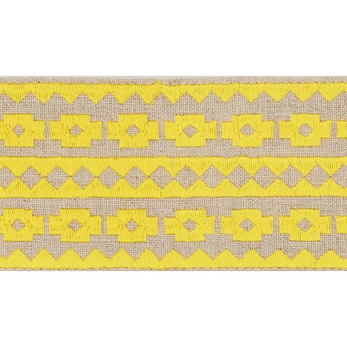 Schumacher Talitha Tape Yellow On Natural Trim 70645