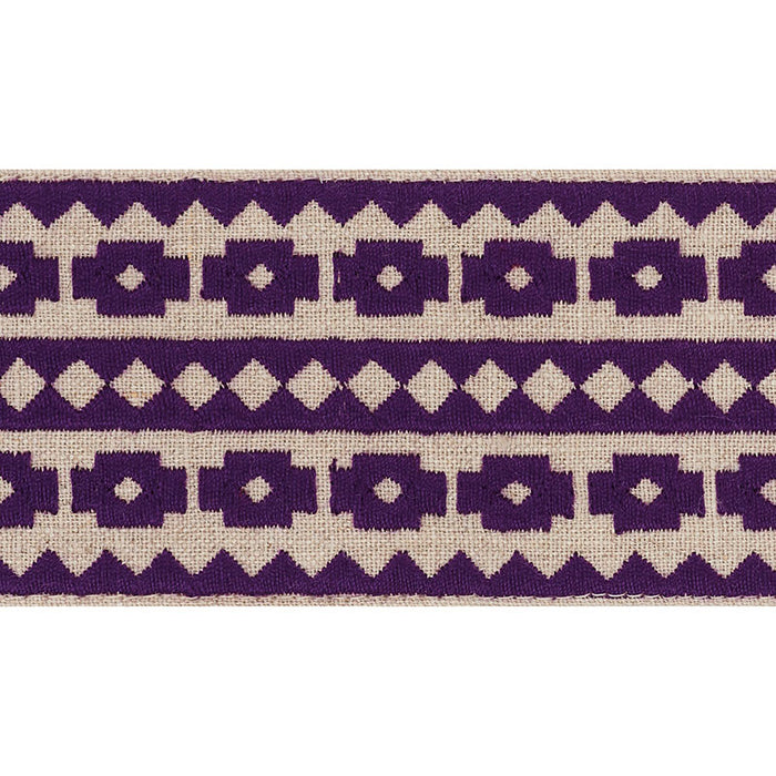 Schumacher Talitha Tape Violet On Natural Trim 70649