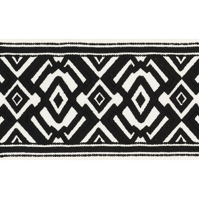 Schumacher Avalon Tape Black On Ivory Trim 70661