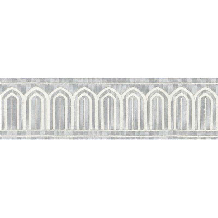 Schumacher Arches Embroidered Tape Medium Sky Trim 70763