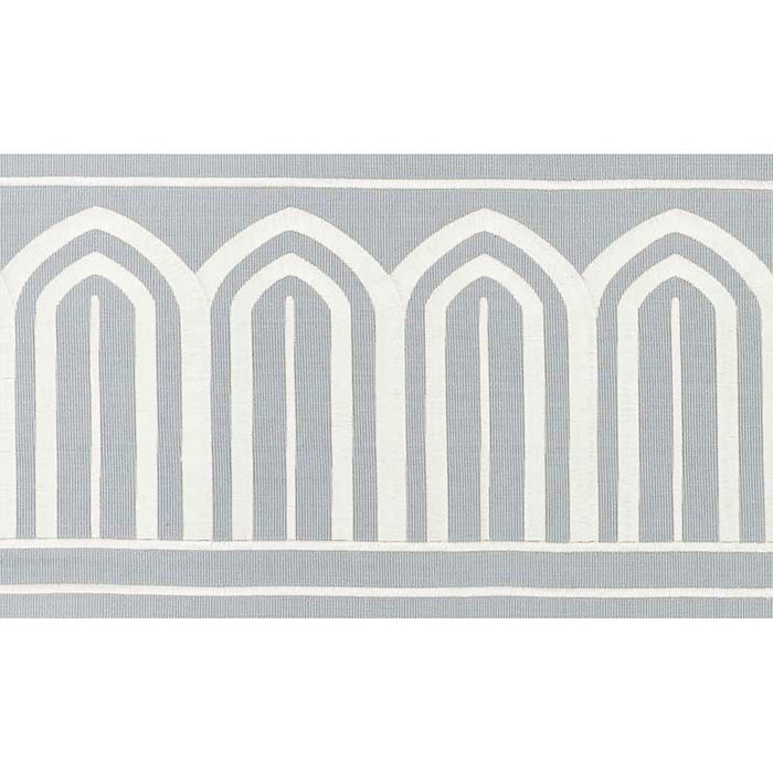 Schumacher Arches Embroidered Tape Wide Sky Trim 70773