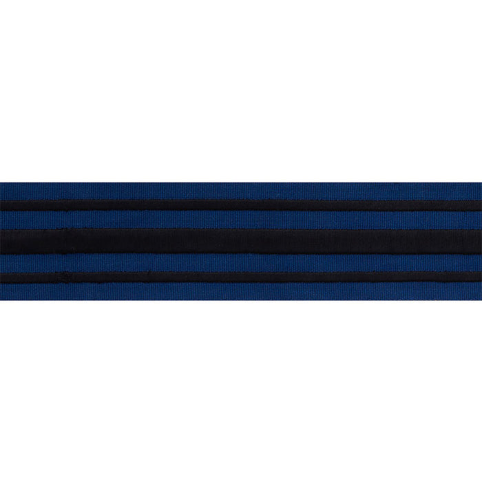 Schumacher Military Stripe Tape Black On Navy Trim 70780