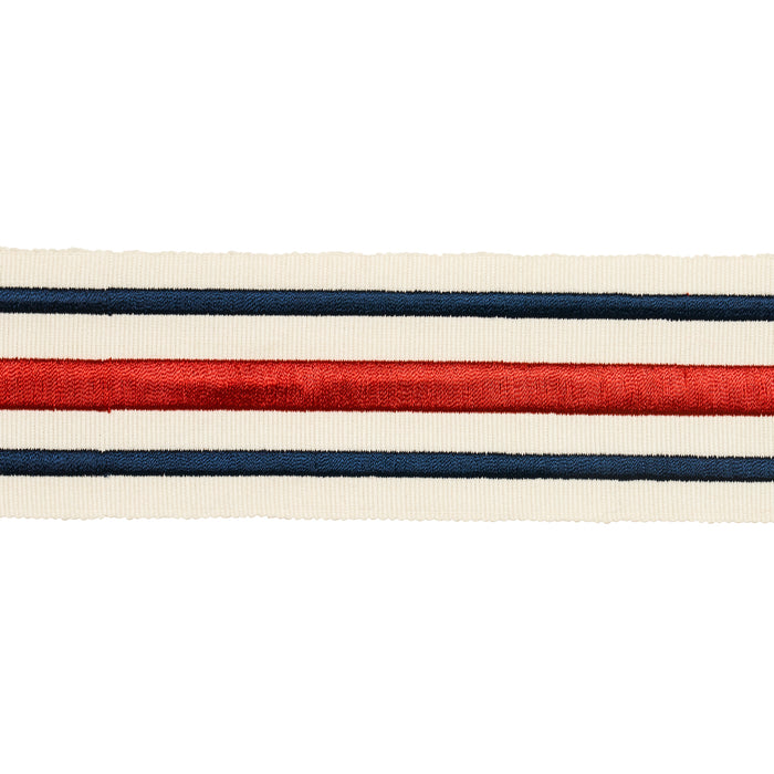 Schumacher Military Stripe Tape Red & Navy Trim 70782