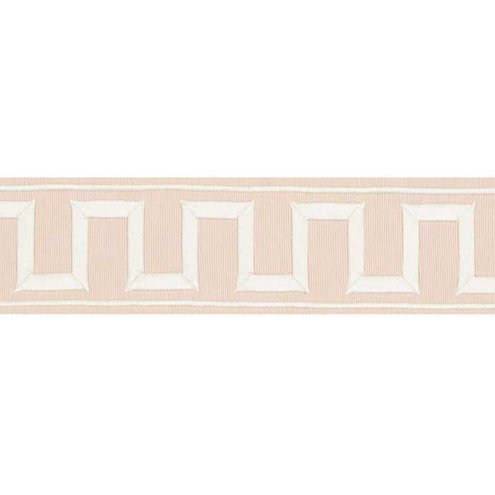 Schumacher Greek Key Embroidered Tape Blush Trim 70800