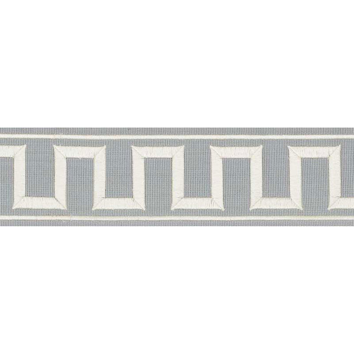 Schumacher Greek Key Embroidered Tape Sky Trim 70801