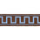 Schumacher Greek Key Embroidered Tape Blue On Brown Trim Sample 70807