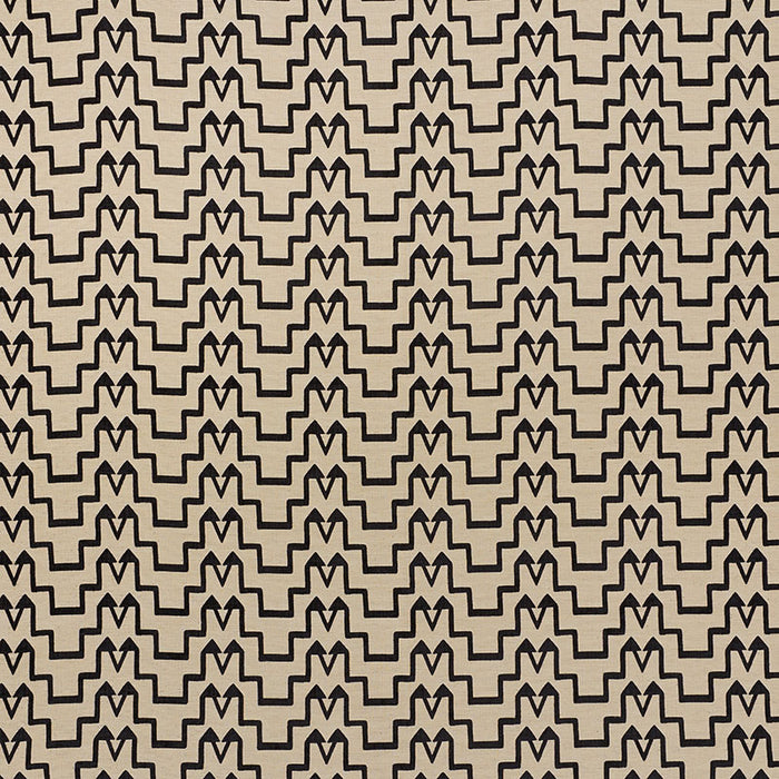 Schumacher Turkish Step Black/Natural Fabric 71240