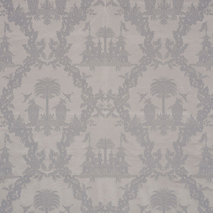 Schumacher Chinoiserie Royale Platinum Fabric 71831
