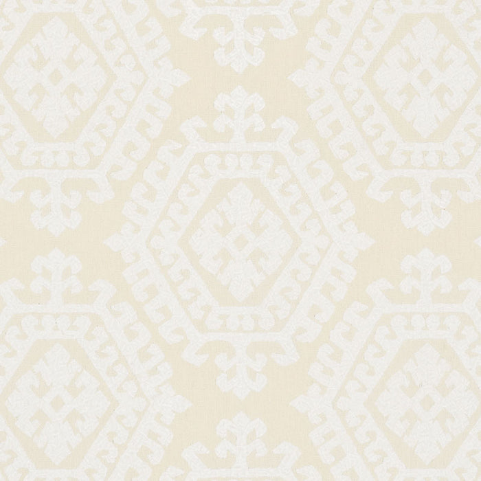 Schumacher Omar Embroidery Ivory Fabric 71940