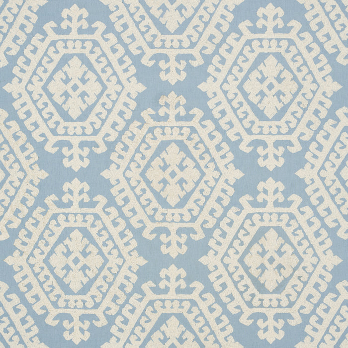 Schumacher Omar Embroidery Sky Fabric 71945