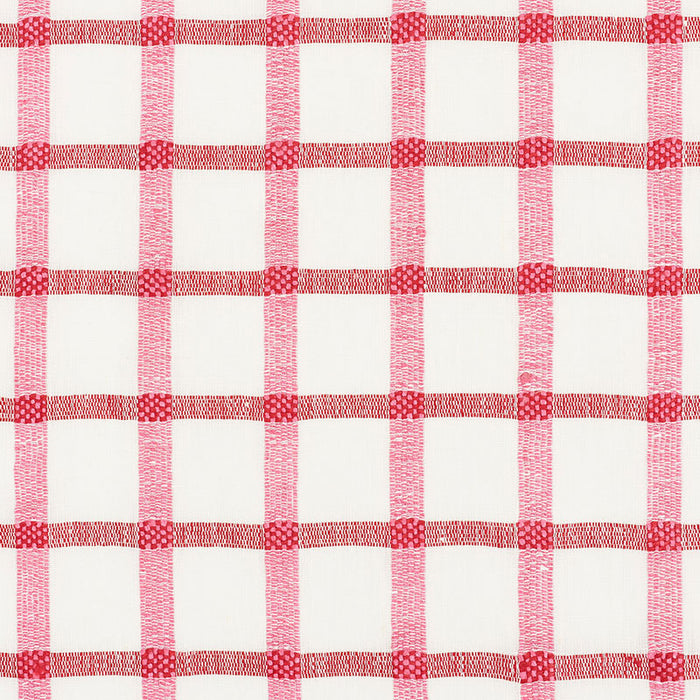 Schumacher Pauline Check Casement Rose Fabric 72072