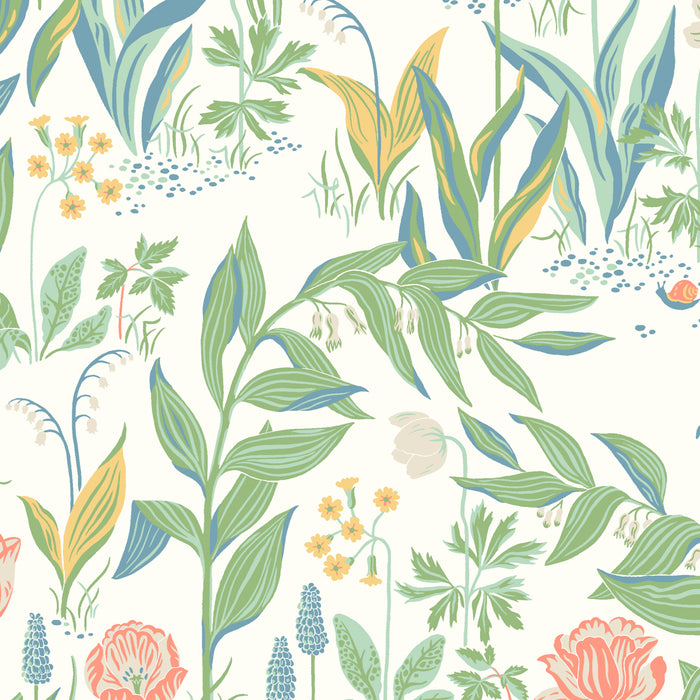 Schumacher Spring Garden Ivory Multi Wallpaper Sample 7218