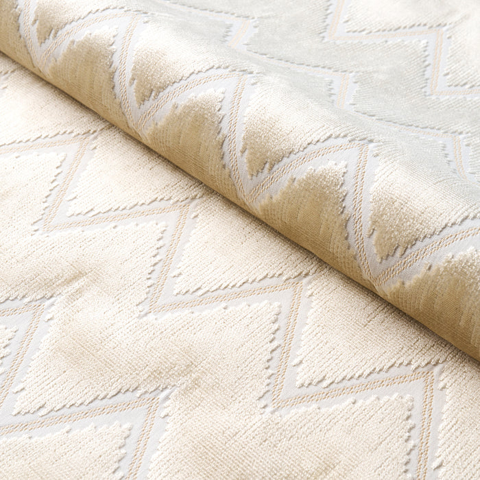 Schumacher Chevron Velvet Champagne Fabric 72844
