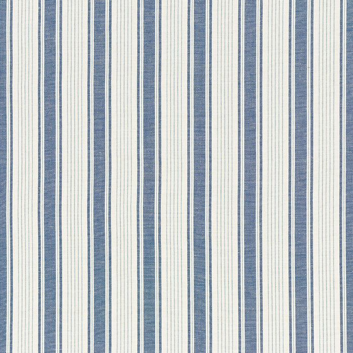 Schumacher Ojai Stripe Prussian Blue Fabric 73000