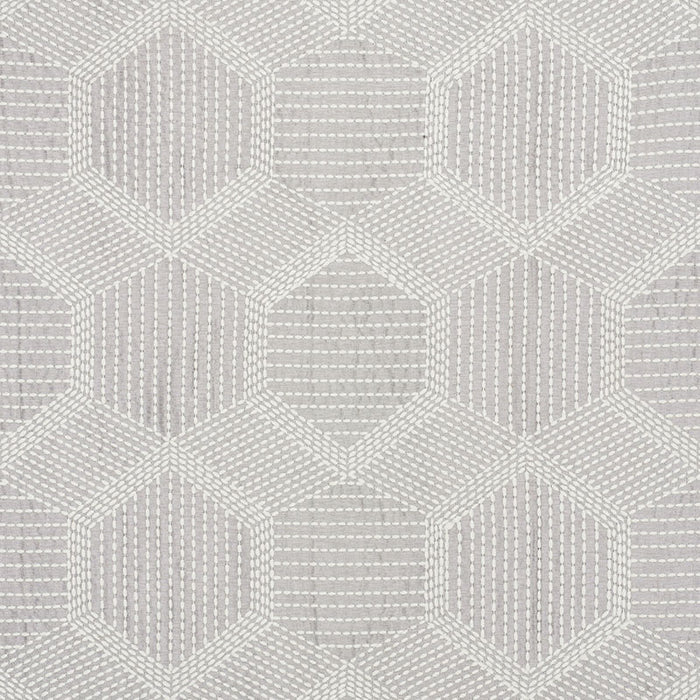 Schumacher Tortuga Embroidery Grey Fabric 73201