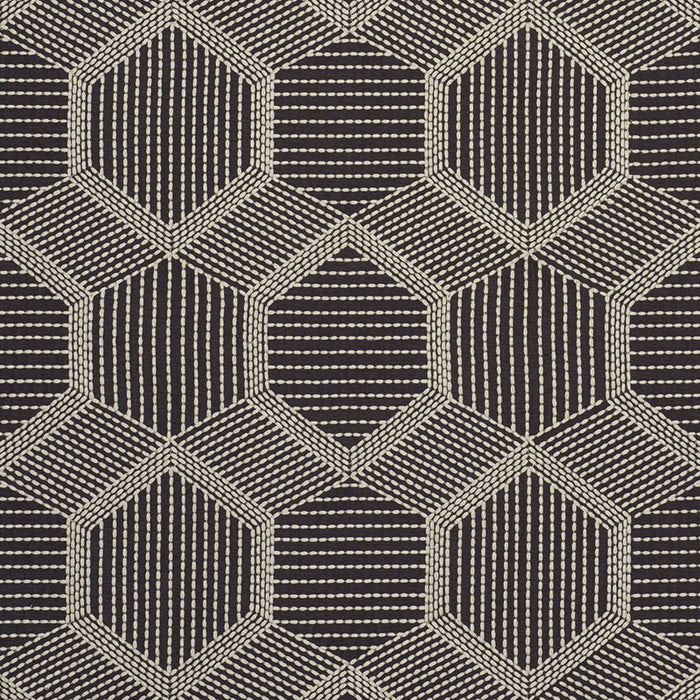 Schumacher Tortuga Embroidery Black Fabric 73202