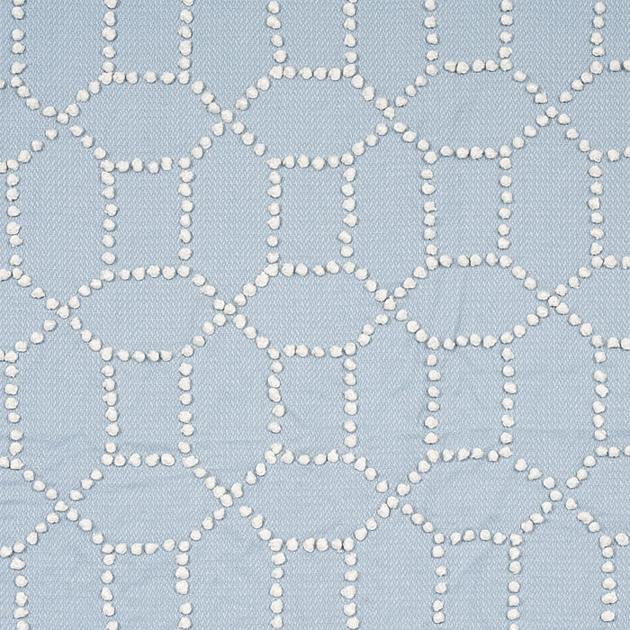 Schumacher Vento Embroidery Sky Fabric 73282