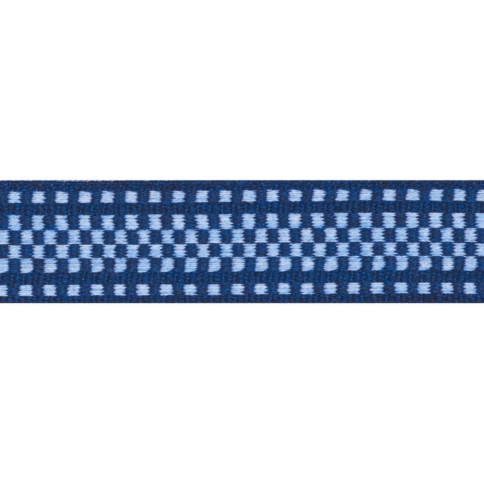 Schumacher Marta Tape Indoor/Outdoor Chambray & Navy Trim 73652