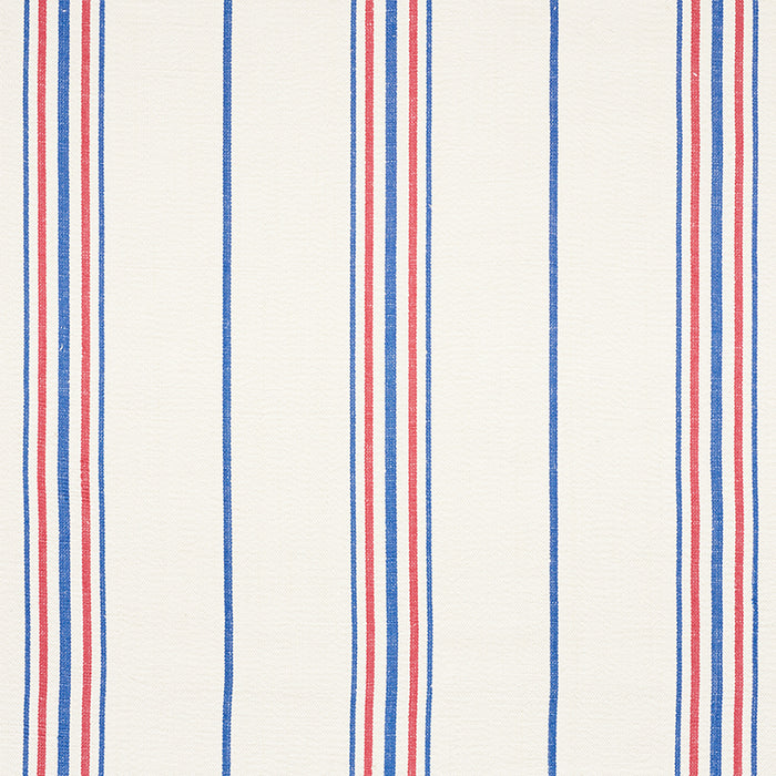 Schumacher Scarset Stripe Blue & Red Fabric 75261