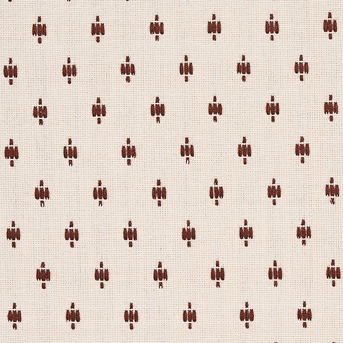Schumacher Barlow Light Brown On Ivory Fabric 75533