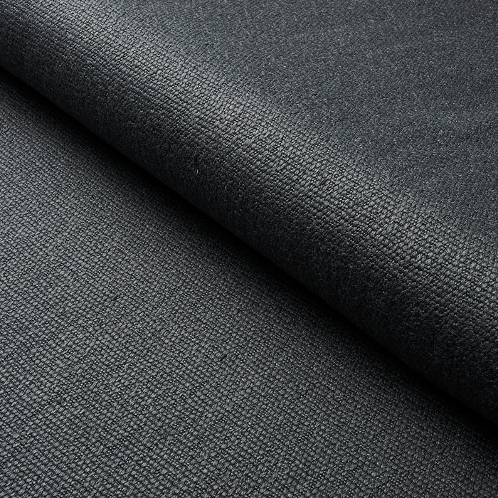 Schumacher Finn Heavyweight Linen Charcoal Fabric 75686