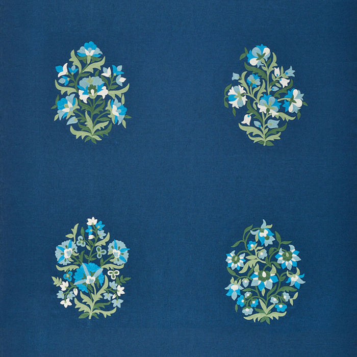 Schumacher Antalya Medallion Embroidery Aegean Fabric Sample 75740