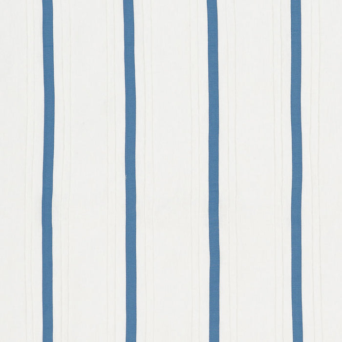 Schumacher Stripe Applique Sheer Blue Fabric 75760