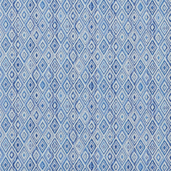 Schumacher Diamond Strie Indoor/Outdoor Blue Fabric Sample 75921