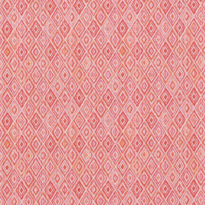 Schumacher Diamond Strie Indoor/Outdoor Pink & Orange Fabric 75922