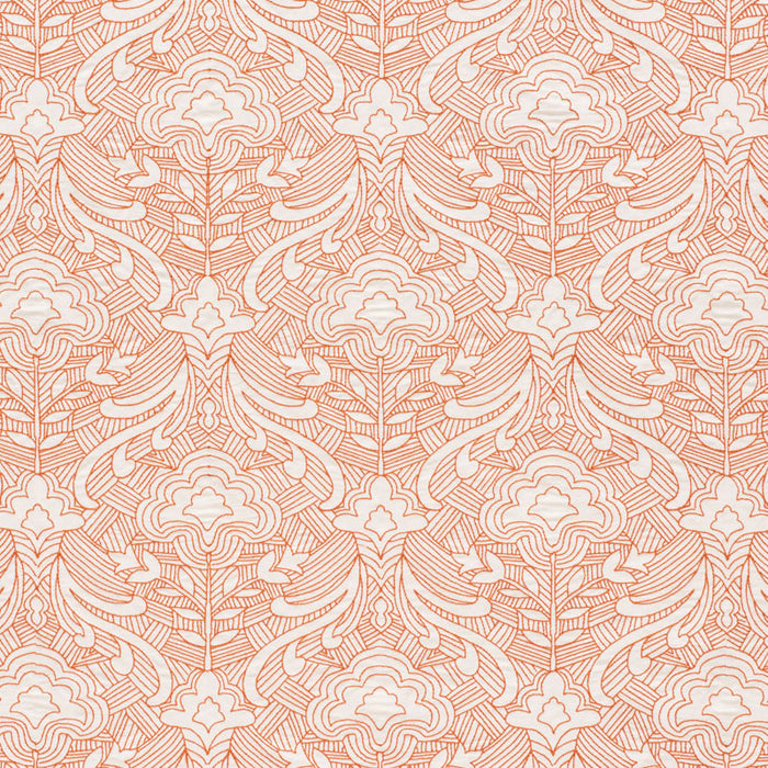 Schumacher Hendrix Embroidery Orange Fabric 76161