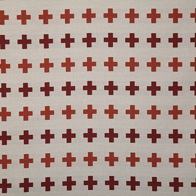 Pindler Meridian Cross Crimson Fabric 7662