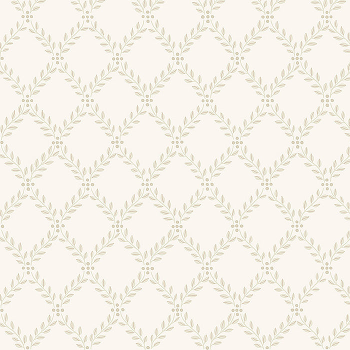 Schumacher Trellis Leaves Natural Wallpaper 7673