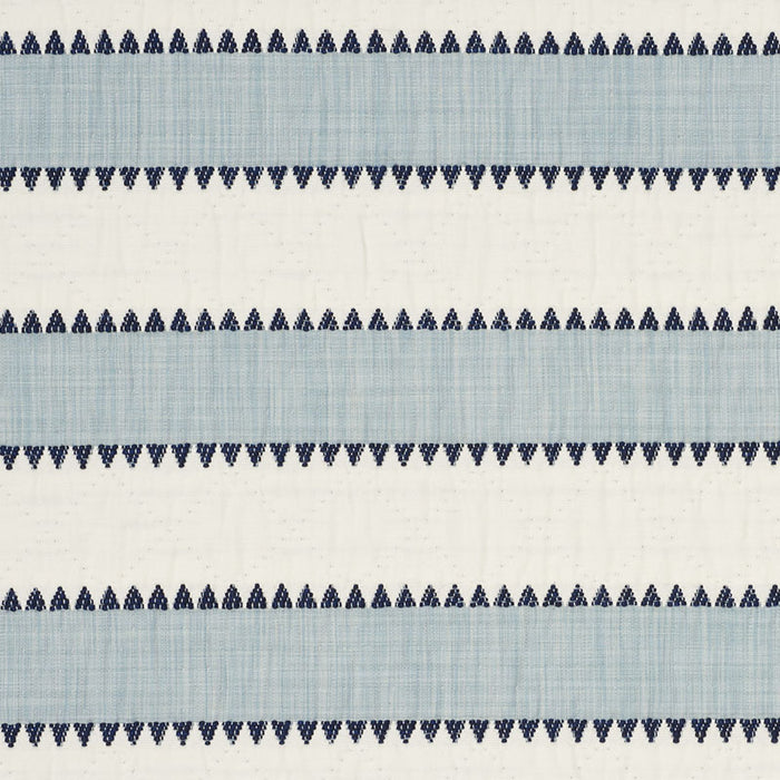 Schumacher Isolde Stripe Matelasse Sky Fabric Sample 76750