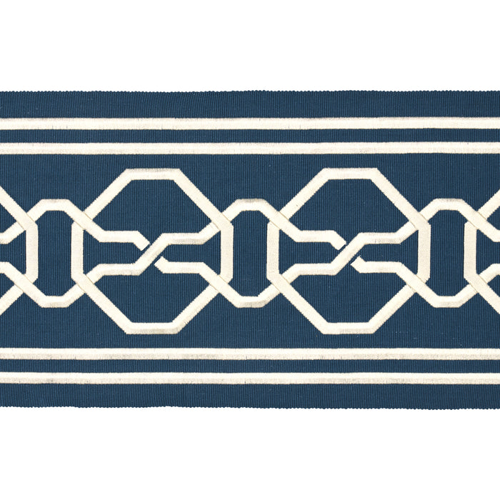 Schumacher Malmaison Tape Blue Trim Sample 77350