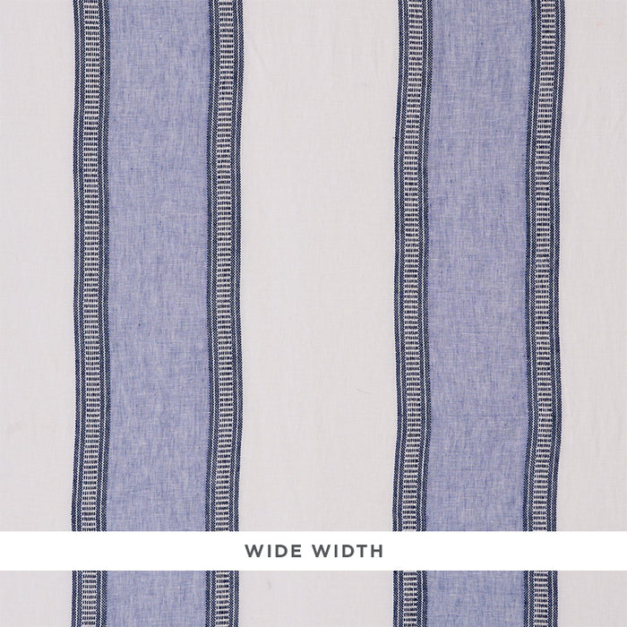 Schumacher Senita Stripe Sheer Blue Fabric 77431