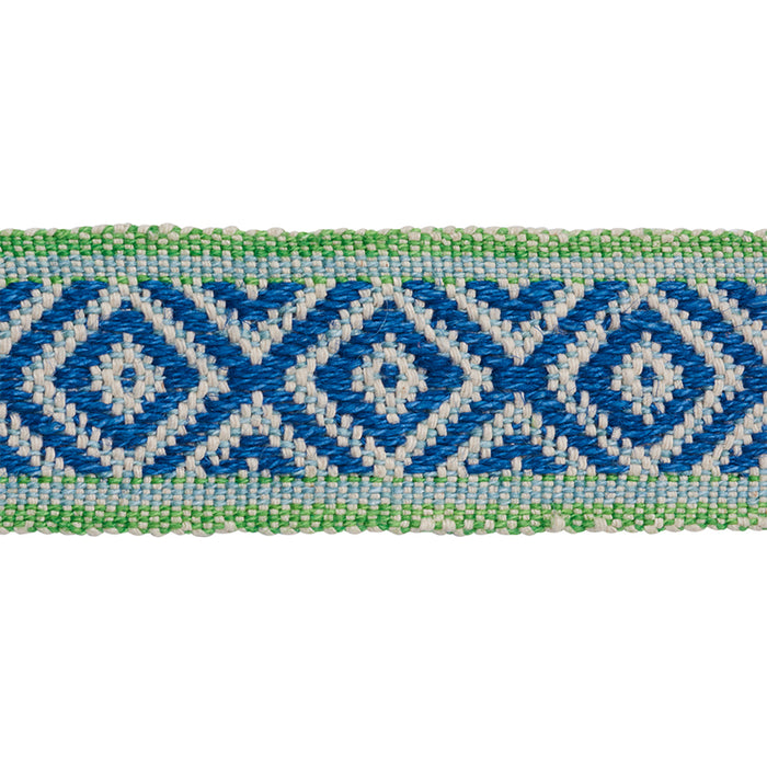 Schumacher Larson Handwoven Tape Blue & Green Trim 77461