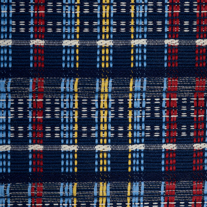 Schumacher Zealand Check Navy Multi Fabric 79072