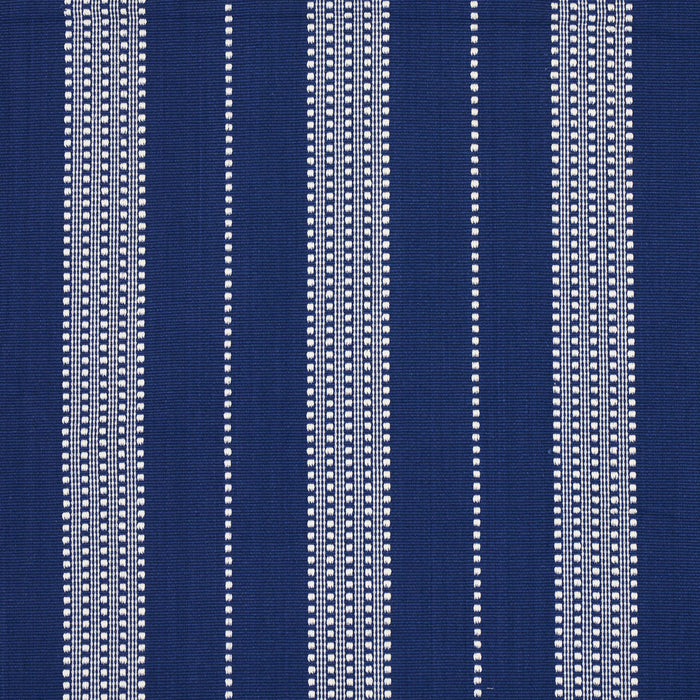 Schumacher Lubeck Stripe Ivory On Blue Fabric 79097