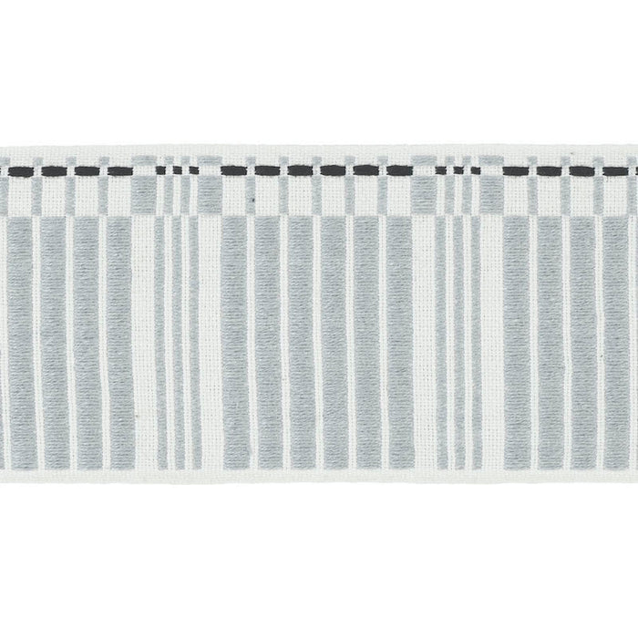 Schumacher Carmo Tape Wide Silver & Black Trim 79211