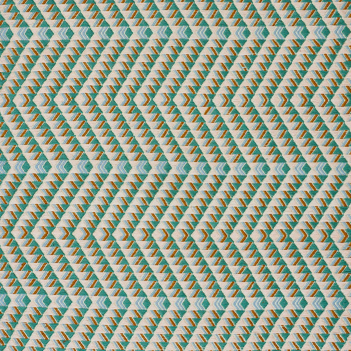 Schumacher Amates Hand Woven Brocade Duck Egg Fabric Sample 79224
