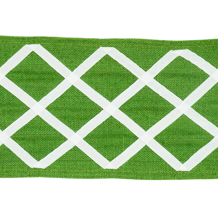Schumacher Zella AppliqueD Tape Green Trim 79440