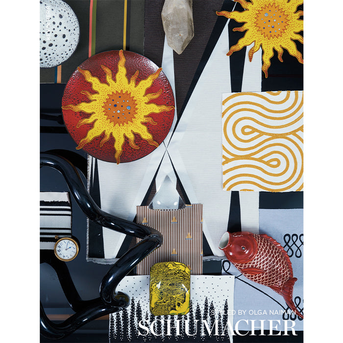 Schumacher Helios Applique Yellow Trim 79640