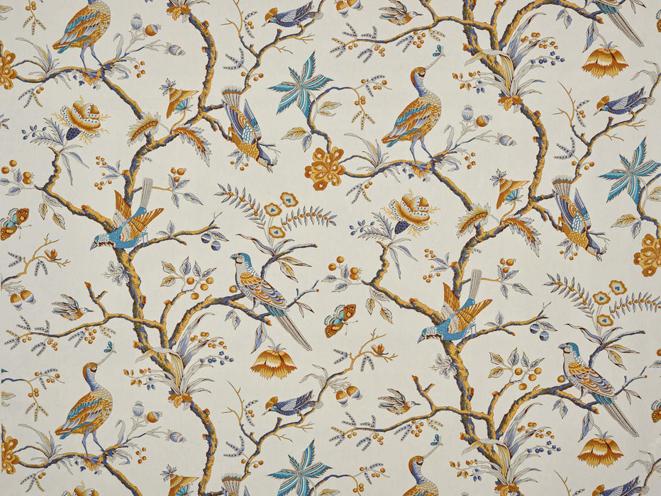 Braquenie La Valliere Bleu Ocre Fabric Sample B7634002