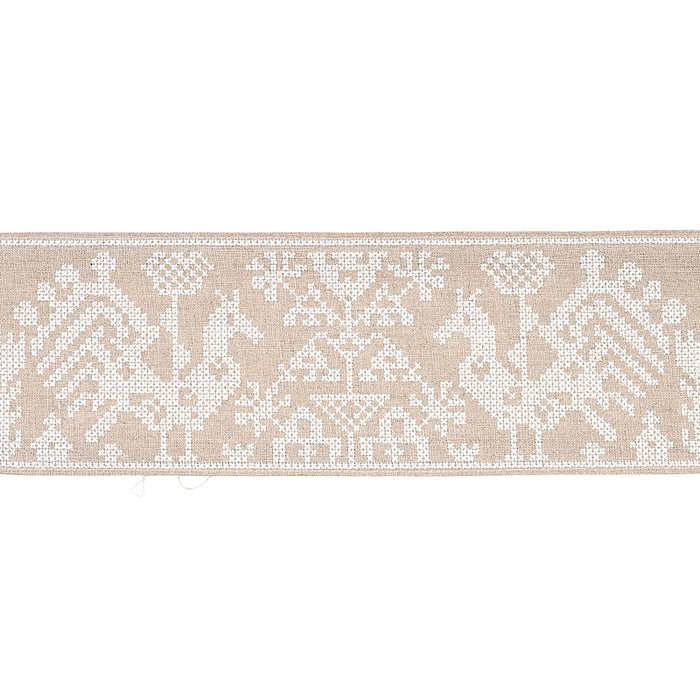 Schumacher Tarpan Embroidered Tape Natural Trim 80002