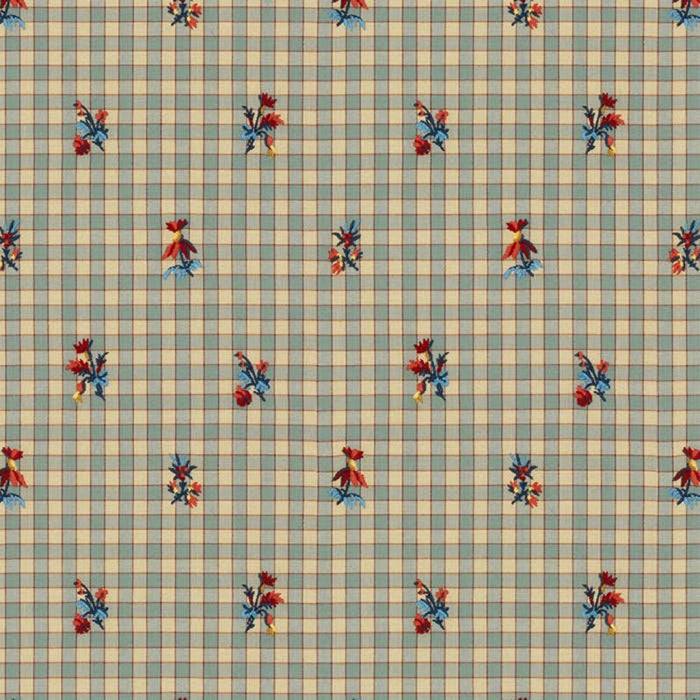 Brunschwig & Fils La Seyne Fleuri Stone Blue Fabric Sample 8013113.15.0