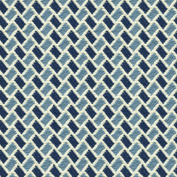Brunschwig & Fils New Briquetage Sky/Indigo Fabric Sample 8015112.5.0